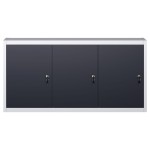 vidaXL Dulap de scule de perete, gri & negru, metal, stil industrial