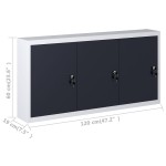 vidaXL Dulap de scule de perete, gri & negru, metal, stil industrial