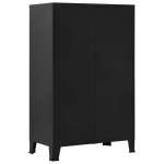 vidaXL Dulap birou cu uși de plasă negru 75x40x120 cm oțel industrial vidaXL Dulap birou cu uși de plasă negru 75x40x120 cm oțel industrial