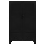vidaXL Dulap birou cu uși de plasă negru 75x40x120 cm oțel industrial vidaXL Dulap birou cu uși de plasă negru 75x40x120 cm oțel industrial