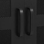 vidaXL Dulap birou cu uși de plasă negru 75x40x120 cm oțel industrial vidaXL Dulap birou cu uși de plasă negru 75x40x120 cm oțel industrial