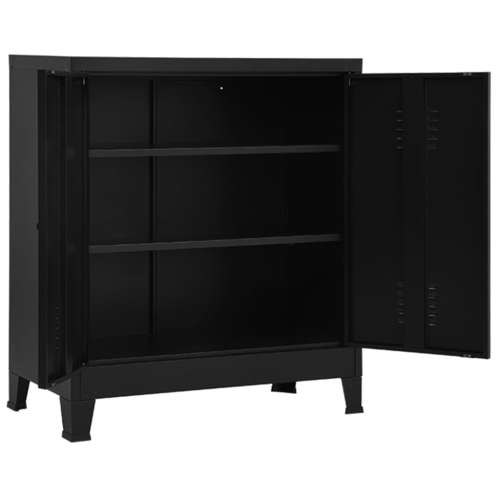 vidaXL Dulap industrial de depozitare, negru, 90x40x100 cm, oțel