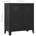 vidaXL Dulap industrial de depozitare, negru, 90x40x100 cm, oțel vidaXL Dulap industrial de depozitare, negru, 90x40x100 cm, oțel