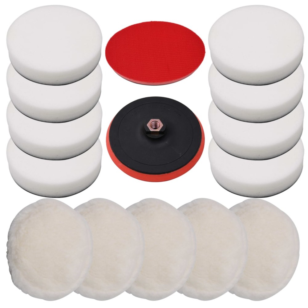 vidaXL Set bureți de lustruire, 14 piese, 180 mm