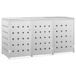 vidaXL Magazie pentru trei pubele, oțel inoxidabil, 240 L vidaXL Magazie pentru trei pubele, oțel inoxidabil, 240 L