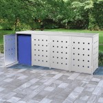 vidaXL Magazie pentru patru pubele, oțel inoxidabil, 240 L vidaXL Magazie pentru patru pubele, oțel inoxidabil, 240 L