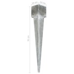 vidaXL Țăruși de sol, 2 buc., argintiu, 14x14x91 cm, oțel galvanizat