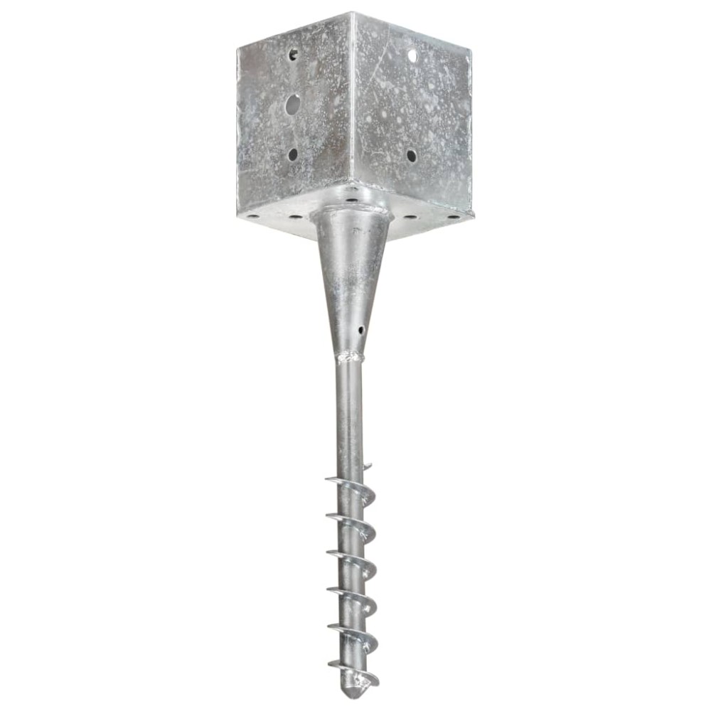 vidaXL Țăruși de sol, 2 buc., argintiu, 14x14x58 cm, oțel galvanizat