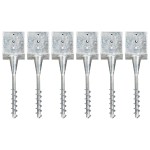 vidaXL Țăruși de sol, 6 buc., argintiu, 14x14x58 cm, oțel galvanizat