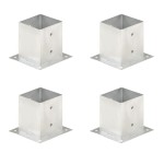 vidaXL Suporți stâlp, 4 buc., metal galvanizat, 121 mm vidaXL Suporți stâlp, 4 buc., metal galvanizat, 121 mm