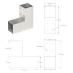 vidaXL Conector de grindă, formă L, 71 x 71 mm, metal galvanizat vidaXL Conector de grindă, formă L, 71 x 71 mm, metal galvanizat