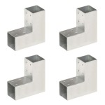 vidaXL Conectori de grindă, formă L, 4 buc, 71x71 mm, metal galvanizat vidaXL Conectori de grindă, formă L, 4 buc, 71x71 mm, metal galvanizat