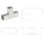 vidaXL Conector de grindă, formă T, 71 x 71 mm, metal galvanizat vidaXL Conector de grindă, formă T, 71 x 71 mm, metal galvanizat
