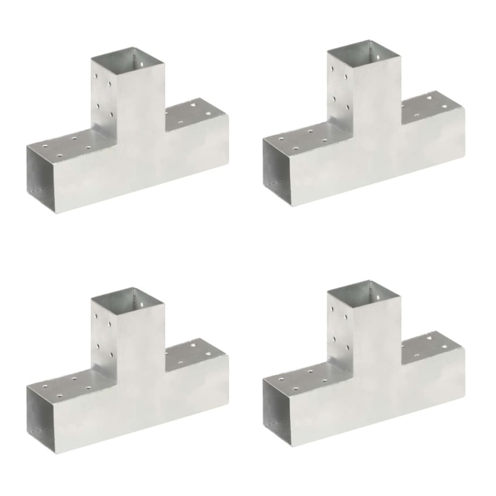 vidaXL Conectori de grindă, formă T, 4 buc, 71x71 mm, metal galvanizat