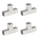 vidaXL Conectori de grindă, formă T, 4 buc, 71x71 mm, metal galvanizat