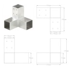 vidaXL Conector de grindă, formă Y, 71 x 71 mm, metal galvanizat vidaXL Conector de grindă, formă Y, 71 x 71 mm, metal galvanizat