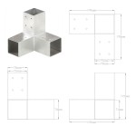 vidaXL Conectori de grindă, formă Y, 4 buc, 71x71 mm, metal galvanizat vidaXL Conectori de grindă, formă Y, 4 buc, 71x71 mm, metal galvanizat