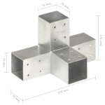 vidaXL Conector de grindă, formă X, 71 x 71 mm, metal galvanizat vidaXL Conector de grindă, formă X, 71 x 71 mm, metal galvanizat