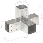 vidaXL Conectori de grindă, formă X, 4 buc, 71x71 mm, metal galvanizat vidaXL Conectori de grindă, formă X, 4 buc, 71x71 mm, metal galvanizat