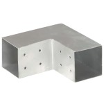 vidaXL Conector de grindă, formă L, 81 x 81 mm, metal galvanizat