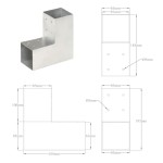 vidaXL Conector de grindă, formă L, 81 x 81 mm, metal galvanizat