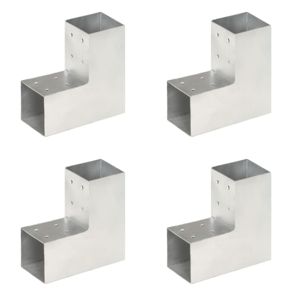 vidaXL Conectori de grindă, formă L, 4 buc, 81x81 mm, metal galvanizat