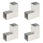 vidaXL Conectori de grindă, formă L, 4 buc, 81x81 mm, metal galvanizat vidaXL Conectori de grindă, formă L, 4 buc, 81x81 mm, metal galvanizat