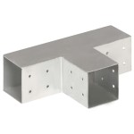 vidaXL Conector de grindă, formă T, 81 x 81 mm, metal galvanizat