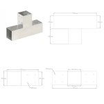 vidaXL Conector de grindă, formă T, 81 x 81 mm, metal galvanizat