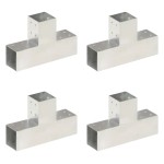 vidaXL Conectori de grindă, formă T, 4 buc, 81x81 mm, metal galvanizat vidaXL Conectori de grindă, formă T, 4 buc, 81x81 mm, metal galvanizat