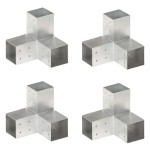 vidaXL Conectori de grindă, formă Y, 4 buc, 81x81 mm, metal galvanizat vidaXL Conectori de grindă, formă Y, 4 buc, 81x81 mm, metal galvanizat