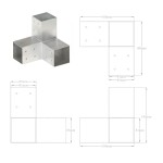 vidaXL Conectori de grindă, formă Y, 4 buc, 81x81 mm, metal galvanizat vidaXL Conectori de grindă, formă Y, 4 buc, 81x81 mm, metal galvanizat