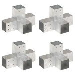 vidaXL Conectori de grindă, formă X, 4 buc, 81x81 mm, metal galvanizat vidaXL Conectori de grindă, formă X, 4 buc, 81x81 mm, metal galvanizat
