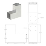 vidaXL Conector de grindă, formă L, 91 x 91 mm, metal galvanizat vidaXL Conector de grindă, formă L, 91 x 91 mm, metal galvanizat