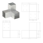 vidaXL Conector de grindă, formă Y, 91 x 91 mm, metal galvanizat vidaXL Conector de grindă, formă Y, 91 x 91 mm, metal galvanizat