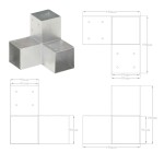 vidaXL Conectori de grindă, formă Y, 4 buc, 91x91 mm, metal galvanizat vidaXL Conectori de grindă, formă Y, 4 buc, 91x91 mm, metal galvanizat