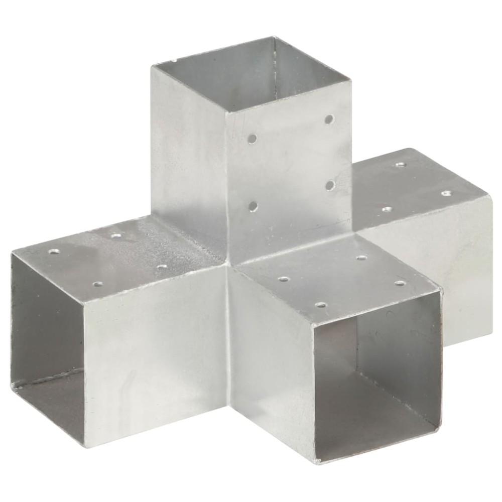 vidaXL Conectori de grindă, formă X, 4 buc, 91x91 mm, metal galvanizat