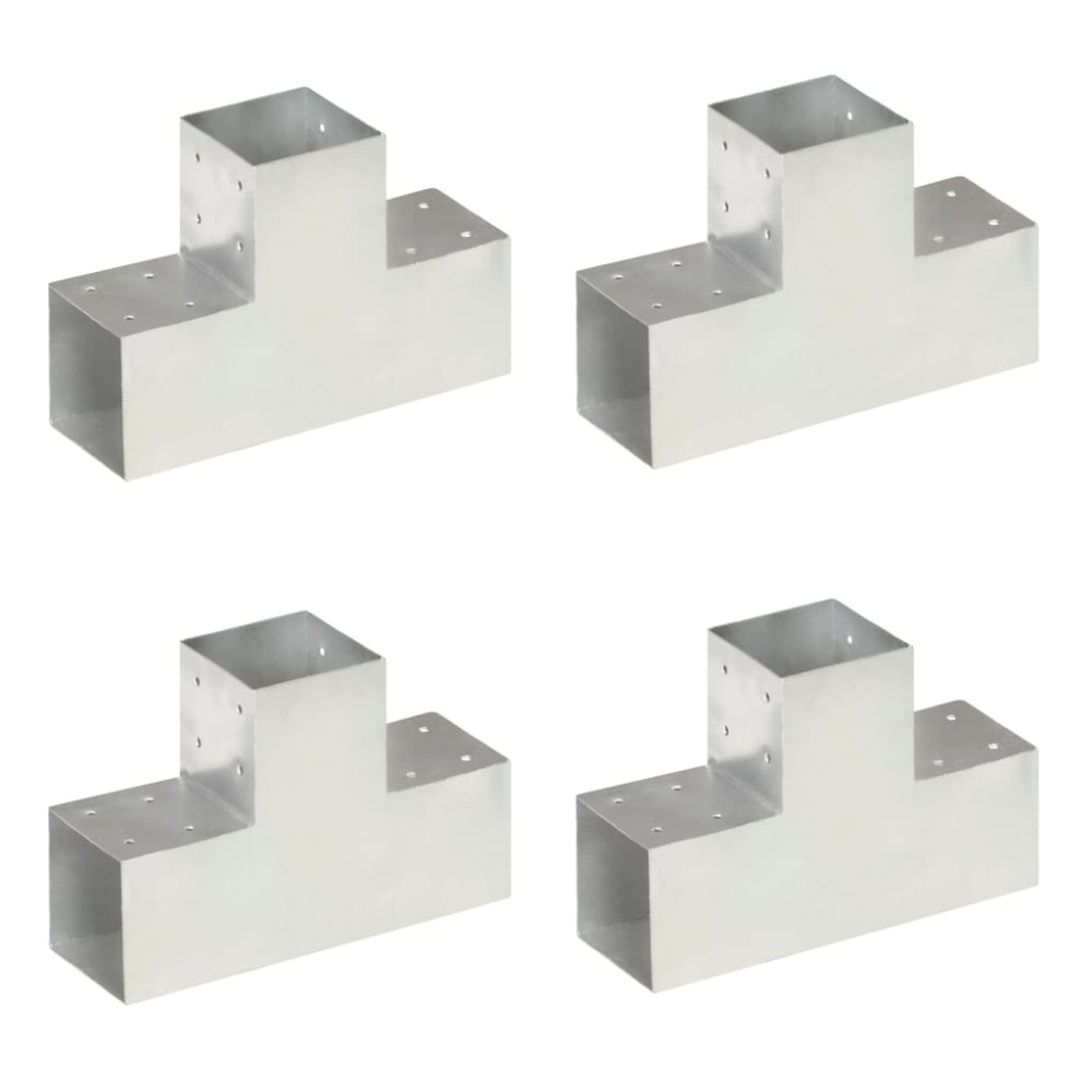 vidaXL Conectori grindă, formă T, 4 buc, 101x101 mm, metal galvanizat