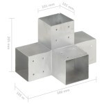 vidaXL Conector de grindă, formă X, 101 x 101 mm, metal galvanizat vidaXL Conector de grindă, formă X, 101 x 101 mm, metal galvanizat