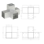 vidaXL Conector de grindă, formă X, 101 x 101 mm, metal galvanizat vidaXL Conector de grindă, formă X, 101 x 101 mm, metal galvanizat