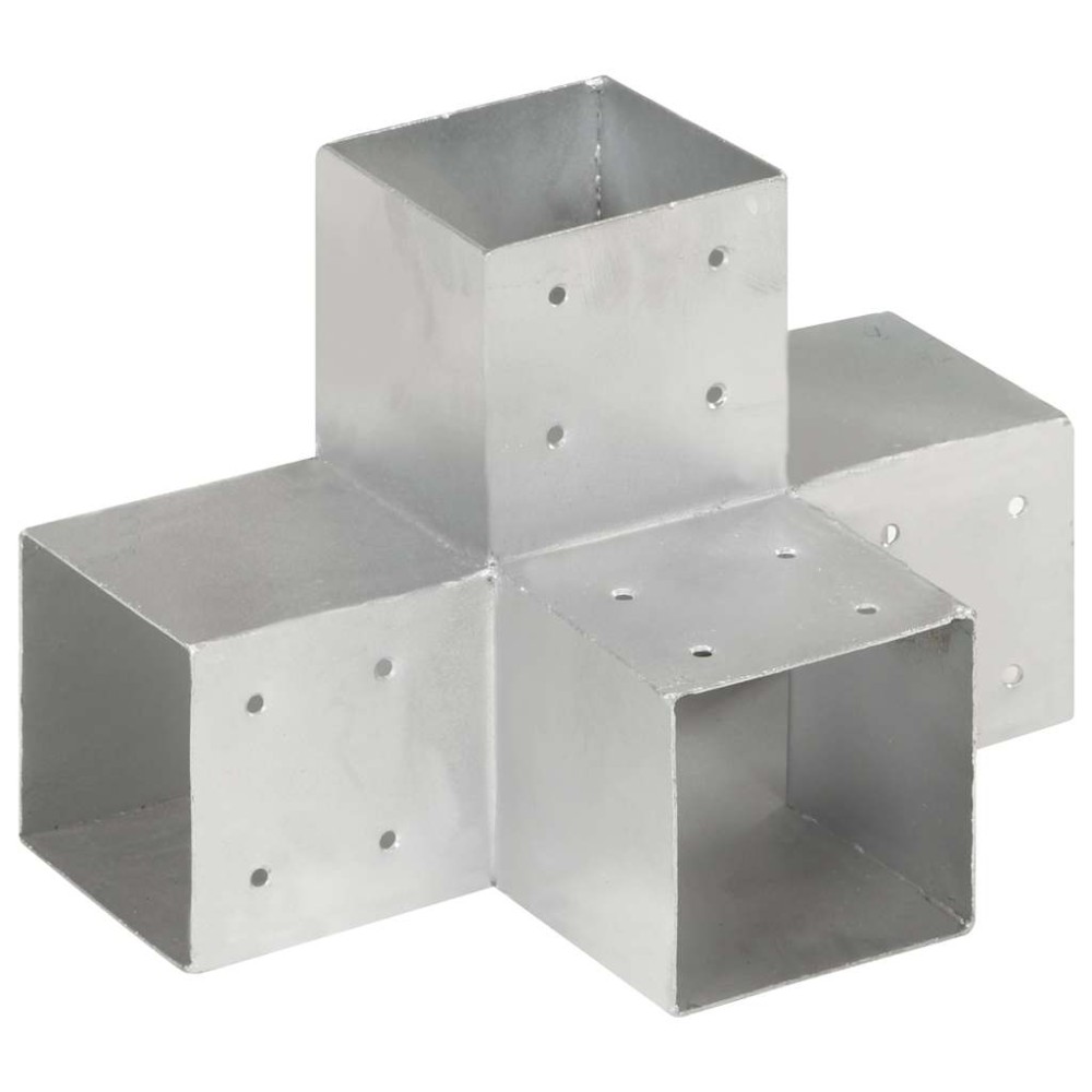 vidaXL Conectori grindă, formă X, 4 buc, 101x101 mm, metal galvanizat