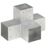 vidaXL Conectori grindă, formă X, 4 buc, 101x101 mm, metal galvanizat vidaXL Conectori grindă, formă X, 4 buc, 101x101 mm, metal galvanizat