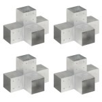 vidaXL Conectori grindă, formă X, 4 buc, 101x101 mm, metal galvanizat vidaXL Conectori grindă, formă X, 4 buc, 101x101 mm, metal galvanizat
