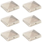 vidaXL Capace stâlpi de gard piramidă 6 buc. 91x91 mm oțel inoxidabil vidaXL Capace stâlpi de gard piramidă 6 buc. 91x91 mm oțel inoxidabil
