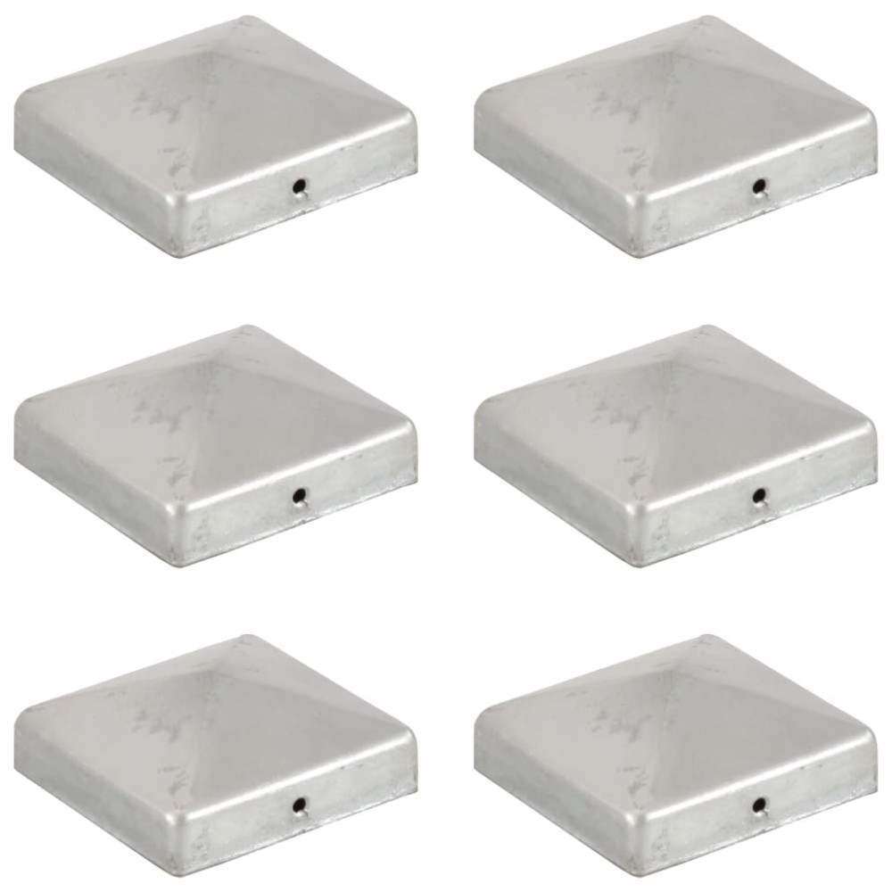 vidaXL Capace stâlpi de gard piramidă 6 buc. metal galvanizat 81x81 mm