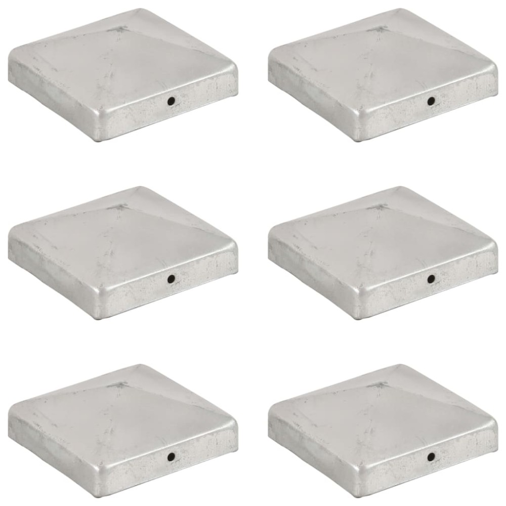vidaXL Capace stâlpi de gard piramidă 6 buc. metal galvanizat 91x91 mm