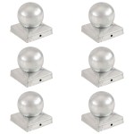 vidaXL Capace stâlpi tip glob, 6 buc., 91 x 91 mm, metal galvanizat vidaXL Capace stâlpi tip glob, 6 buc., 91 x 91 mm, metal galvanizat