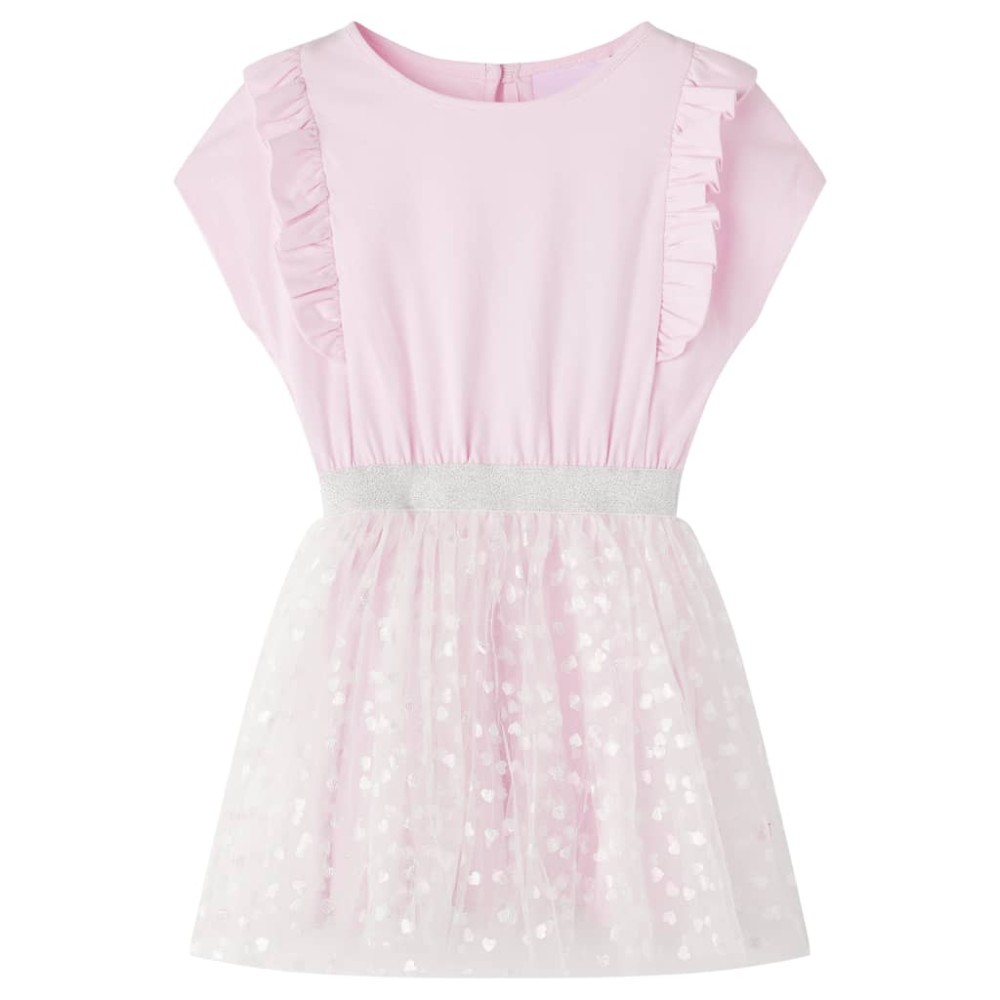 Rochie copii volane, roz deschis, 104