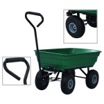 vidaXL Cărucior manual de grădină basculabil, verde, 300 kg, 75 L vidaXL Cărucior manual de grădină basculabil, verde, 300 kg, 75 L