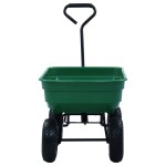 vidaXL Cărucior manual de grădină basculabil, verde, 300 kg, 75 L vidaXL Cărucior manual de grădină basculabil, verde, 300 kg, 75 L